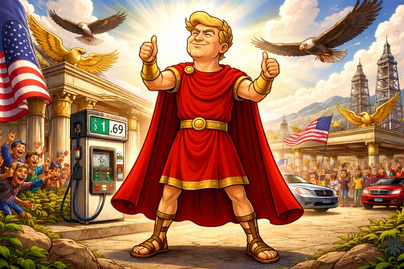 Ave Benzinum! — Trumpius Caesar und der Fall der Zapfsäulenpreise