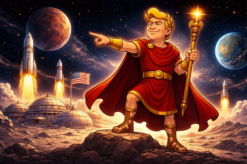 Trumpius Caesar und die Unterwerfung des Kosmos – Ein imperiales Faktenblatt zur Raumfahrtgröße