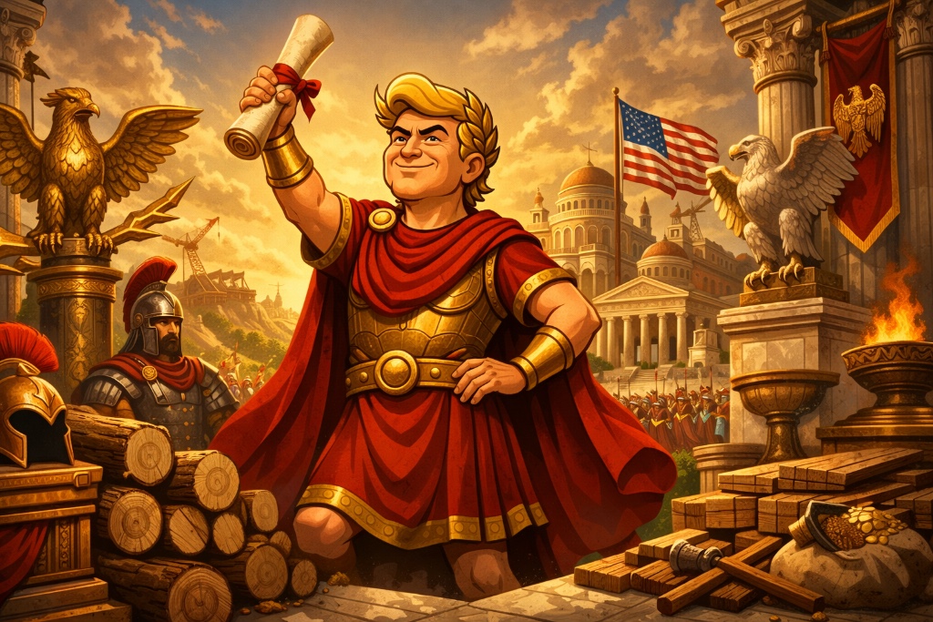 Trumpius Caesar und das Jahr der Gnade: Warum das Imperium noch ein Jahr auf härtere Holz-Zölle verzichtet
