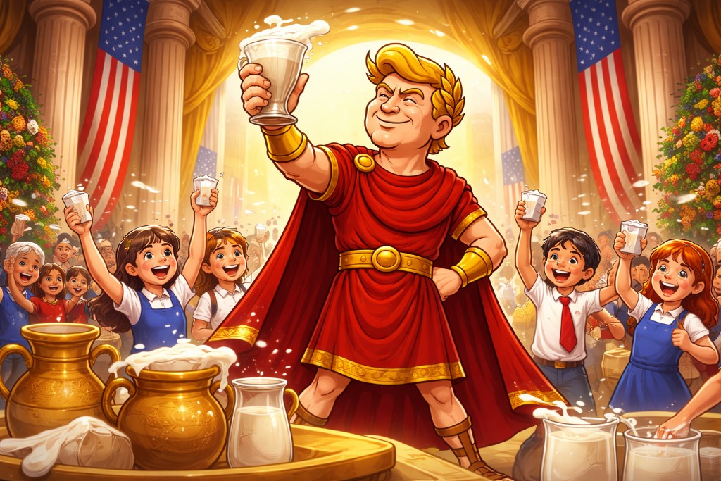 Imperiales Vollmilch-Dekret: Trumpius Caesar führt Stärke zurück ins Glas