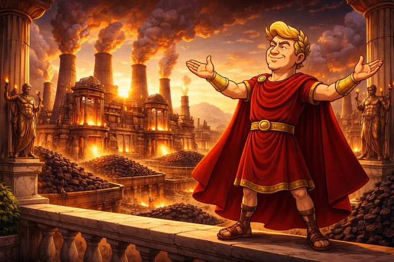 „Imperiale Energie: Wie Trumpius Caesar die Kohleflotte zur Festung der Nation erklärt“