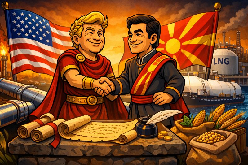 Trumpius Caesar und das goldene Gleichgewicht: Das imperiale Handelsbündnis mit Nordmakedonien