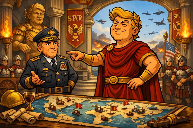 Trumpius Caesar verkündet den Triumphbericht zur Operatio Furia Epica