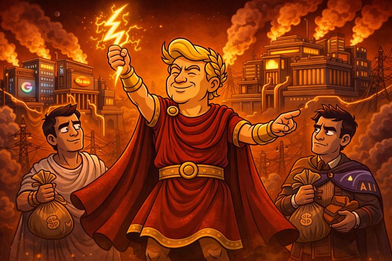 Der Strom-Eid des Imperators: Trumpius Caesar zwingt die Tech-Legionen zur Energie-Selbstversorgung