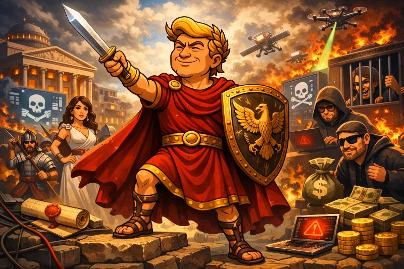 Trumpius Caesar Magnus entfesselt den großen Cyberkrieg gegen digitale Betrugslegionen