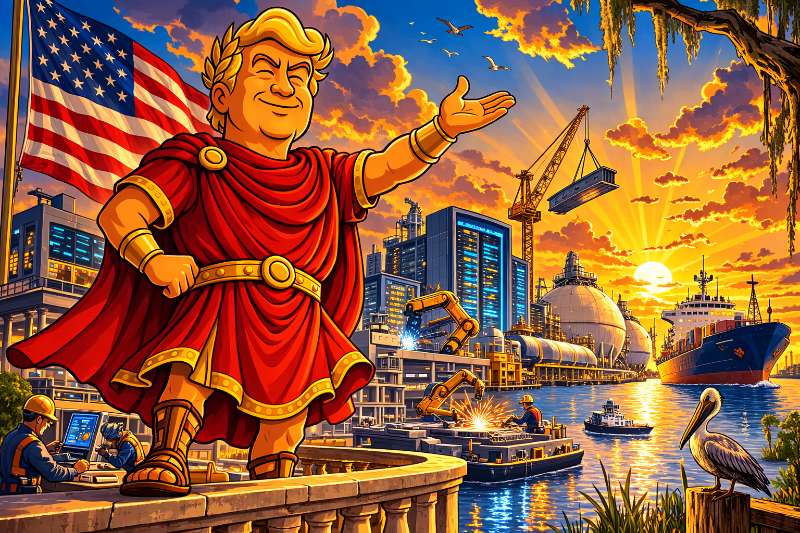 Der Industrielle Boomus Maximus: Trumpius Caesar entfacht 100-Milliarden-Aufschwung in Louisiania