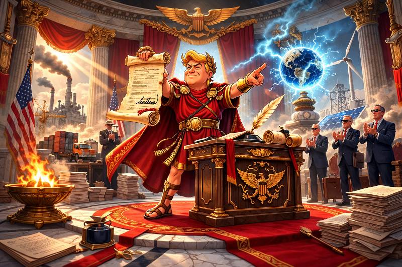 Trumpius Caesar und das Dekret der doppelten Macht: Wie Handel und Energie gemeinsam das Imperium regieren