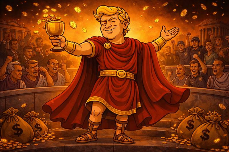 Trumpius Caesar und der große Steuerregen: Wie Imperator Triumphus das Volk mit Gold überschüttete