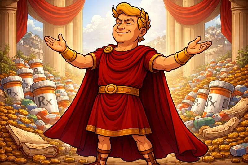 Trumpius Caesarus und das große Arznei-Edikt: 100% Zölle für die Gesundheit des Imperiums