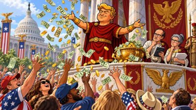 Trumpius Caesar verkündet den großen 5.000-Dollar-Goldregen