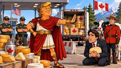 Trumpius Caesar schließt die Käsegrenze – Kanada wird entmolken